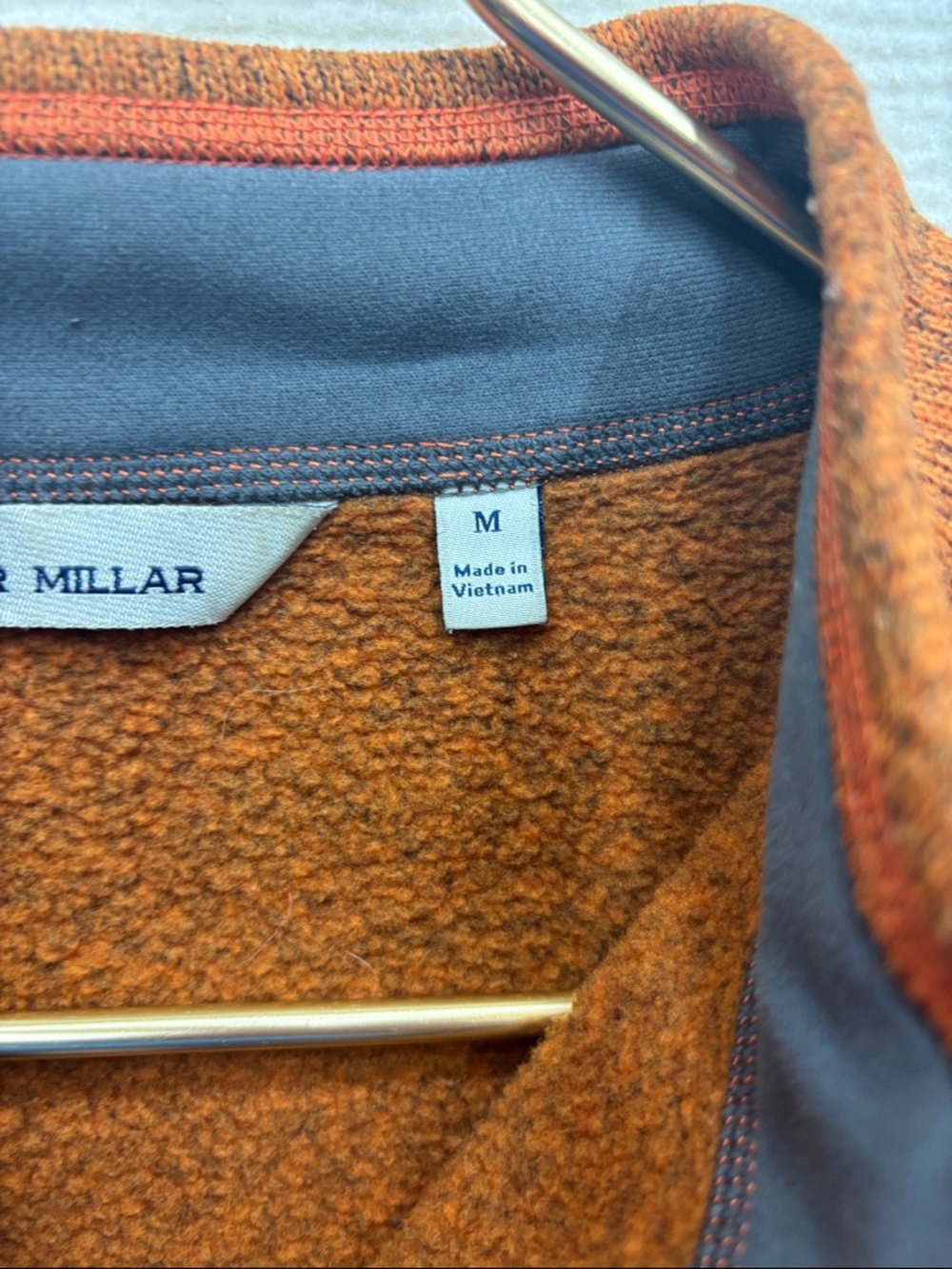 Peter MILLAR | medium Half-Zip Men's Sweater - Rust Orange - Picture 5 of 7